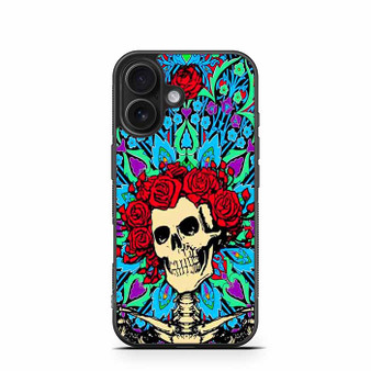 grateful dead rose skull iPhone 16 Case