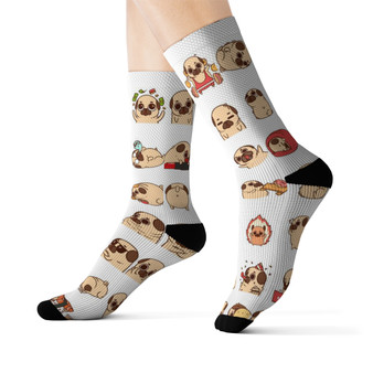 Cute Pug Daily Life unisex adult socks