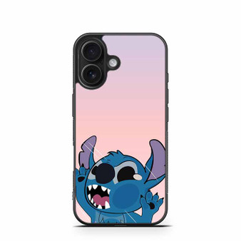 Stitch Funny Hitting Glass iPhone 16 Case