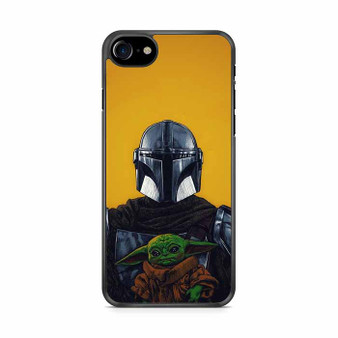 The Mandalorian Boba Fett and Baby Yoda Art iPhone SE 2020 Case