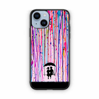 Couple in Rainbow Paint Art iPhone 14 Case