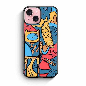 Adventure time rick and morty iPhone 15 Case