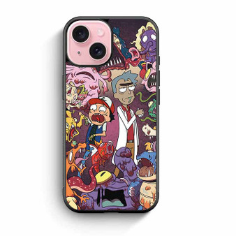 Rick and Mort Pokemon Style iPhone 15 Case