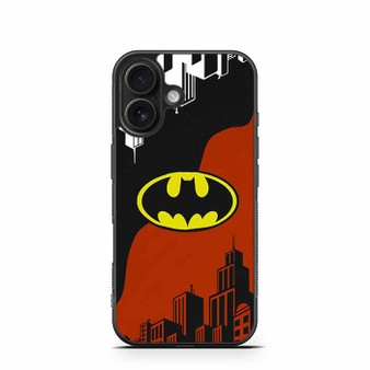 Batman Logo in Upside Down City iPhone 16 Case