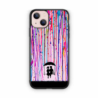 Couple in Rainbow Paint Art iPhone 13 Case