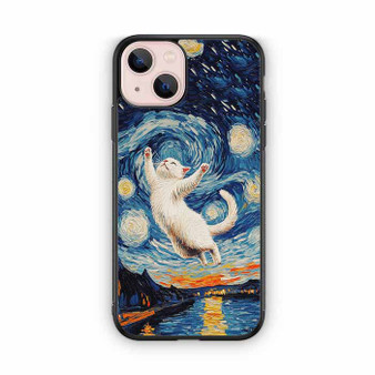 Cute Cat in The Starry Night iPhone 13 Case