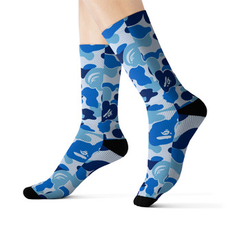 Blue Bape Camo unisex adult socks