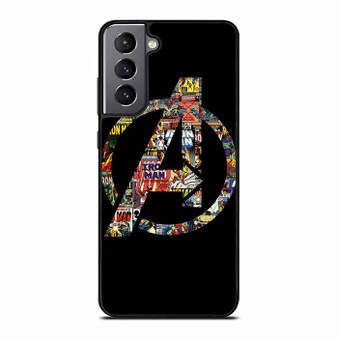 Avenger Logo with comics Pattern Samsung Galaxy S21 Case