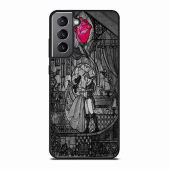 beauty and the beast stained glass Samsung Galaxy S21 Case