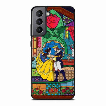 belle and beast prince stained glass Samsung Galaxy S21 Case