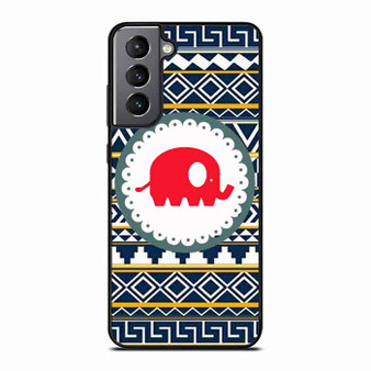 Cute Red Elephant Aztec Samsung Galaxy S21 Case