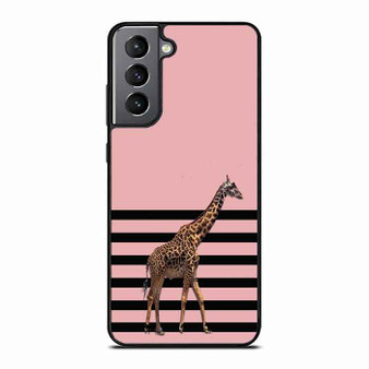 giraffe pink art Samsung Galaxy S21 Case