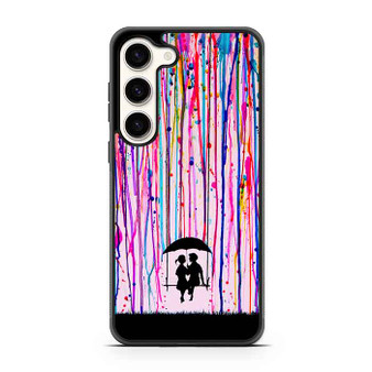 Couple in Rainbow Paint Art Samsung Galaxy S23 Case