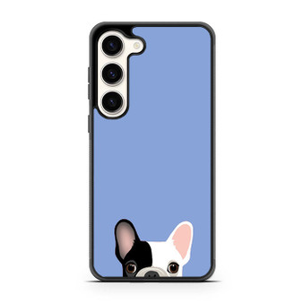 Cute French Bulldog Light Blue Samsung Galaxy S23 Case