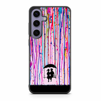Couple in Rainbow Paint Art Samsung Galaxy S24 Case