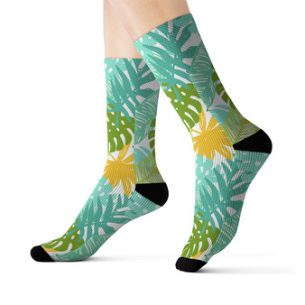 Hawaiian Leaves Summer unisex adult socks