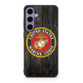 US Marine Corps in Wood Art Samsung Galaxy S25 Series Case