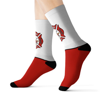 Fire Fighter Flag Logo unisex adult socks