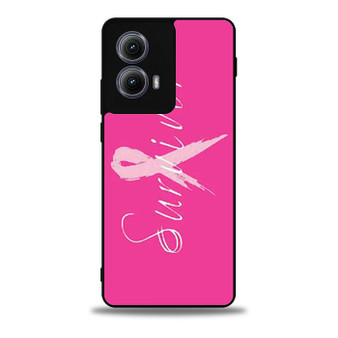 Breast Cancer survivor pink Motorola Moto Edge Case