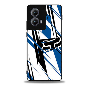fox custom blue logo Motorola Moto Edge Case