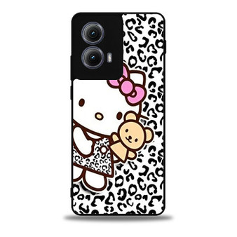 hello kitty leopard background Motorola Moto Edge Case