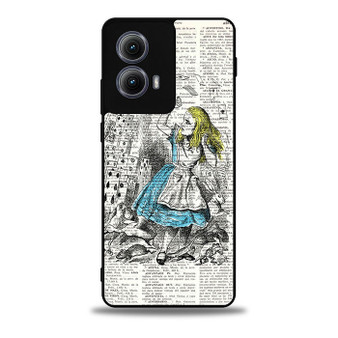vintage book alice Motorola Moto Edge Case