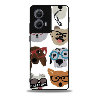 Cute Glasses Dog Motorola Moto Edge Case