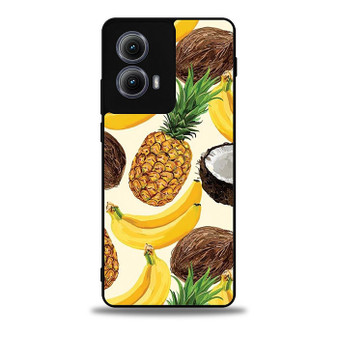 Pineapple Banana Coconut art Motorola Moto Edge Case