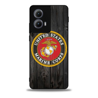 US Marine Corps in Wood Art Motorola Moto Edge Case