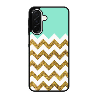 Blue Glitter Gold Chevron Samsung Galaxy A26 5G Case