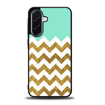 Blue Glitter Gold Chevron Samsung Galaxy A36 5G Case