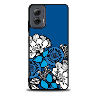 Blue Flora Motif Motorola Moto G Power Case