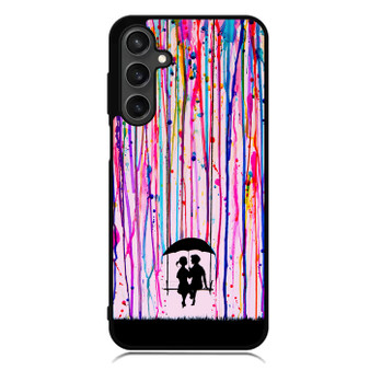 Couple in Rainbow Paint Art Samsung Galaxy A55 Case