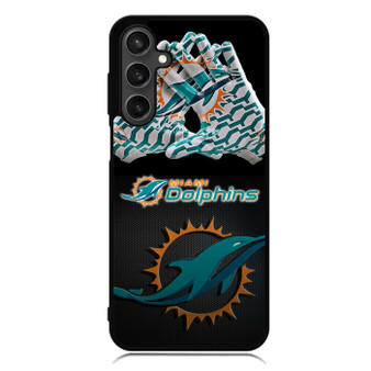 miami dolphins receiver gloves Samsung Galaxy A55 Case