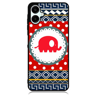 Cute Red Elephant Polkadots Aztec Samsung Galaxy A06 Case