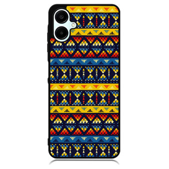 Yellow and Blue Tribal Pattern Samsung Galaxy A06 Case