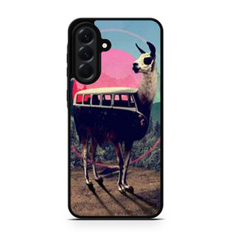 llama retro bus Samsung Galaxy A56 Case