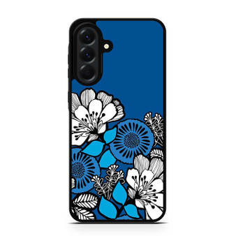 Blue Flora Motif Samsung Galaxy A56 Case