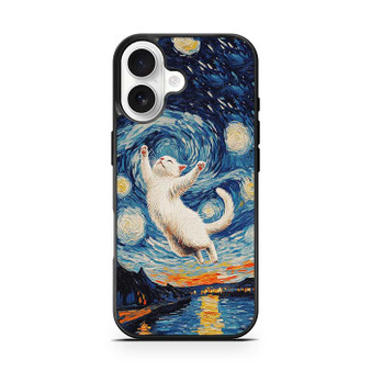Cute Cat in The Starry Night iPhone 17 Case