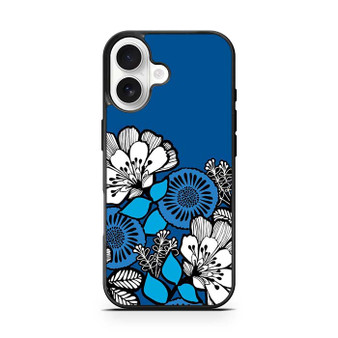 Blue Flora Motif iPhone 17 Case
