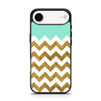 Blue Glitter Gold Chevron iPhone Air Case