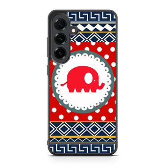 Cute Red Elephant Polkadots Aztec Samsung Galaxy S25 FE Case