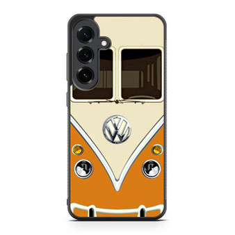 orange vw retro bus Samsung Galaxy S25 FE Case