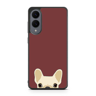 Cute French Bulldog Dark Red Samsung Galaxy S25 Edge Case