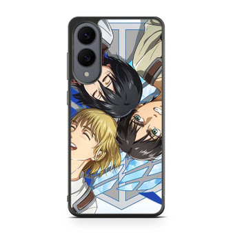 Attack on Titan Eren Mikasa Armin Smile Samsung Galaxy S25 Edge Case