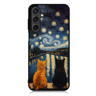 Two Cat Stary Night Samsung Galaxy A55 Case