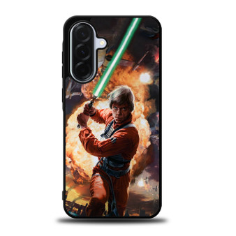 Luke skywalker using lightsaber Samsung Galaxy A36 5G Case