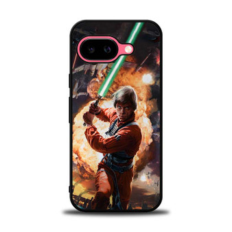 Luke skywalker using lightsaber Google Pixel 9a Case