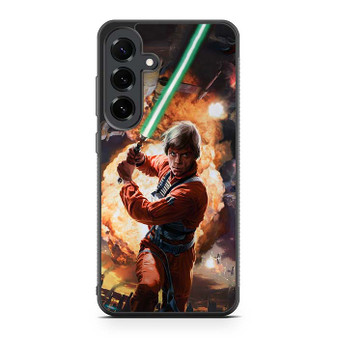 Luke skywalker using lightsaber Samsung Galaxy S25 FE Case
