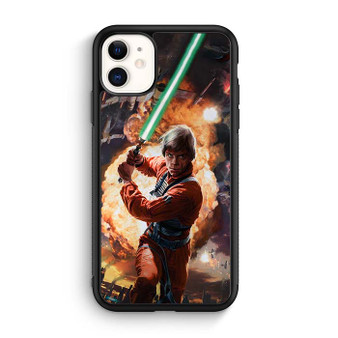 Luke skywalker using lightsaber iPhone 12 Case